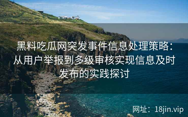 黑料吃瓜网突发事件信息处理策略：从用户举报到多级审核实现信息及时发布的实践探讨