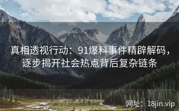 真相透视行动：91爆料事件精辟解码，逐步揭开社会热点背后复杂链条