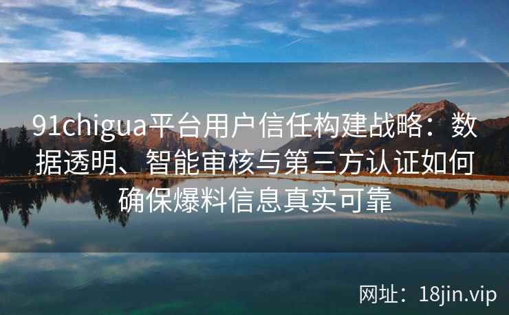 91chigua平台用户信任构建战略:数据透明、智能审核与第三方认证如何确保爆料信息真实可靠